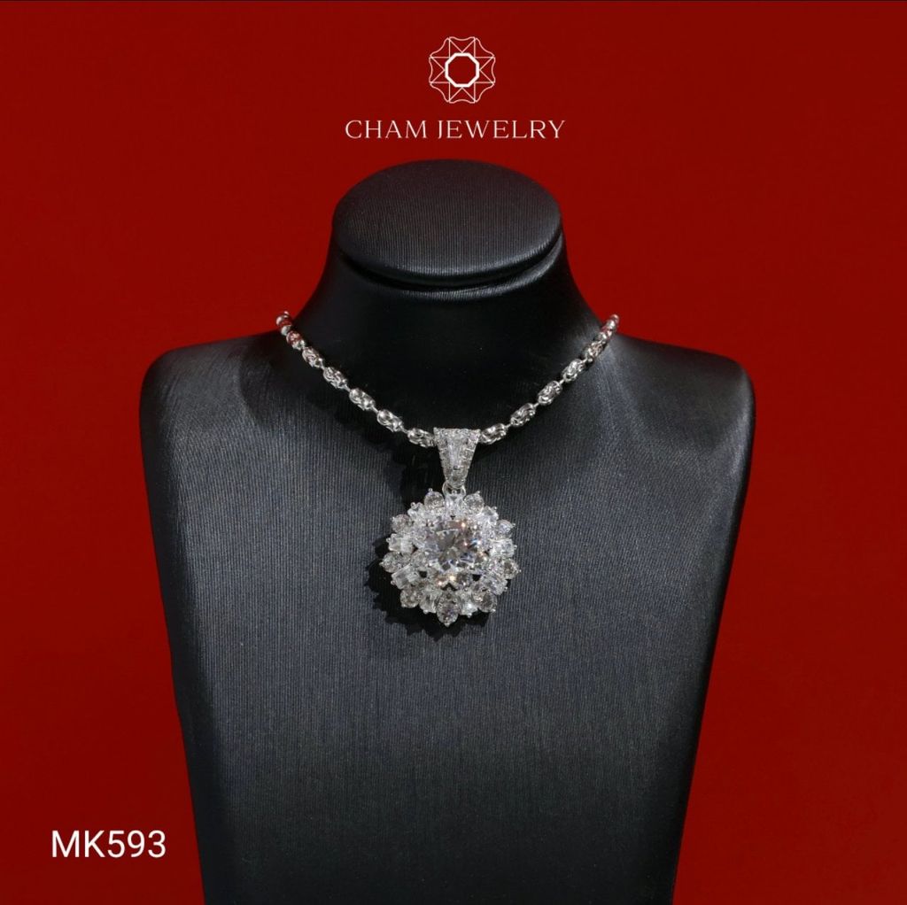 Mặt Dây Chuyền MK593 CHAM JEWELRY, Chủ 6.5mm (Barcode TMA1269).