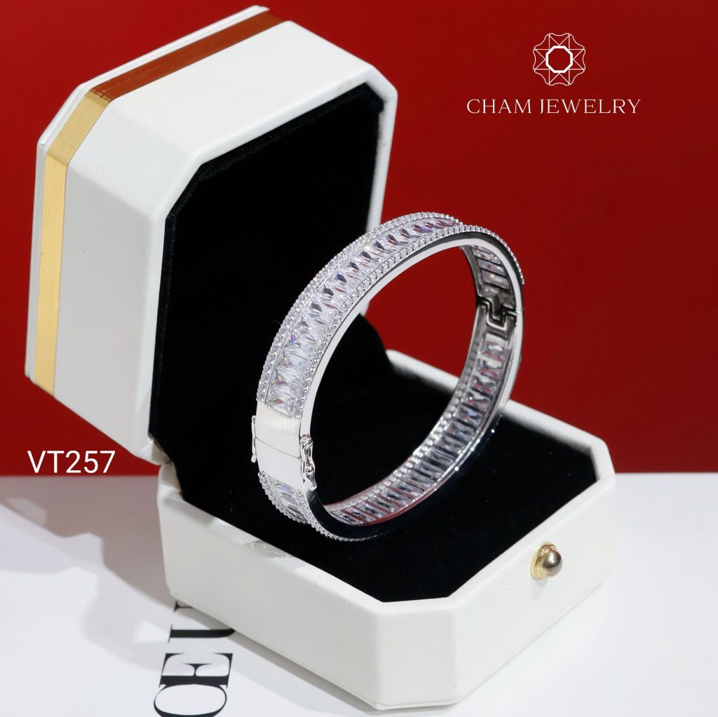 Vòng Tay CHAM JEWELRY VT257, Vòng Full Đá Bản 9.0mm (Barcode PVH162)