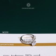 Nhẫn NC232 CHAM JEWELRY, Nhẫn Full Đá Moissanite Chủ 6.3mm (Barcode ONNU301)
