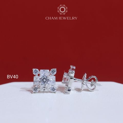 Hoa Tai BV40 CHAM JEWELRY , Chủ 4.0mm (Barcode TBV458).