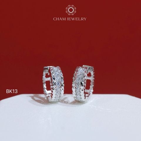 Hoa Tai CHAM JEWERLY BK13, Bông Khoen Bản 4.5mm (Barcode B107119)