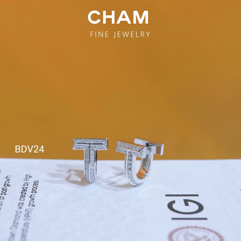 Hoa Tai BDV24 Vàng 10k Kim Cương Lab Grown Diamond