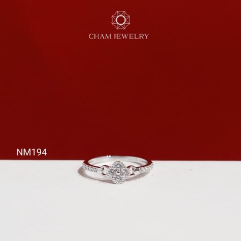 Nhẫn NM194 CHAM JEWELRY, Nhẫn Cỏ 4 Lá Trắng ( C-NRS366(B7) ).