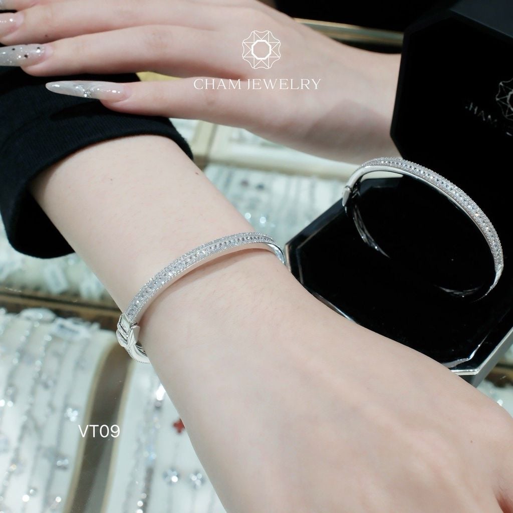 Vòng Tay CHAM JEWELRY VT09, Full Đá Bản 5.0ly (Barcode TVB120V-TV181-CV8003).