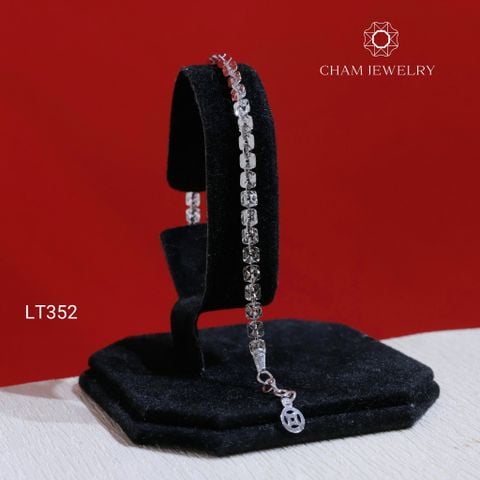 Lắc Tay LT352 CHAM JEWELRY , Xoắn Vuông 4.0mm Charm Cỏ 4 Lá (Barcode TLBC666).
