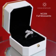 Nhẫn NC206 CHAM JEWELRY, Nhẫn Kết Kiểu Full Moissanite (Barcode OCNN31)