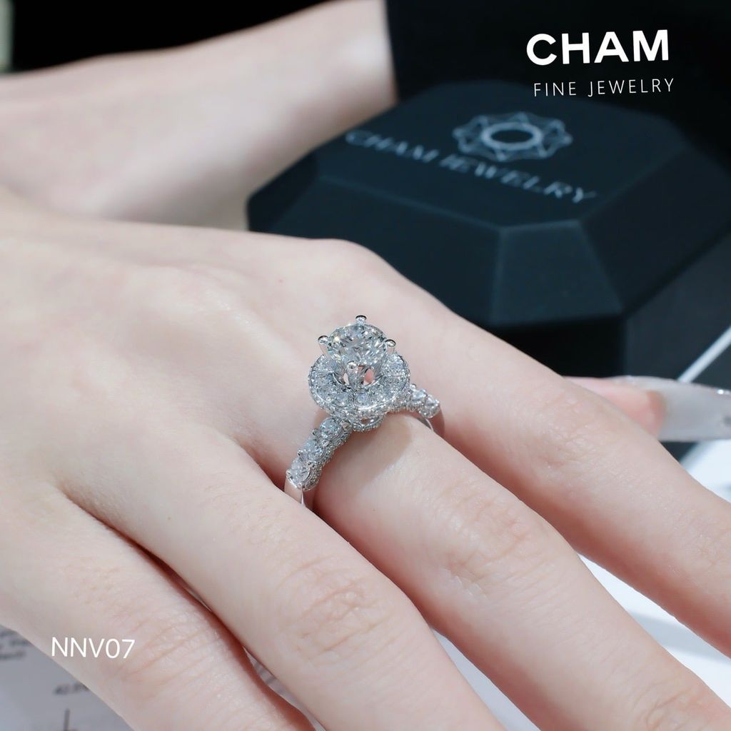 Nhẫn Nữ NNV07 Chủ 6.3mm Vàng 10k Kim Cương Lab Grown Diamond