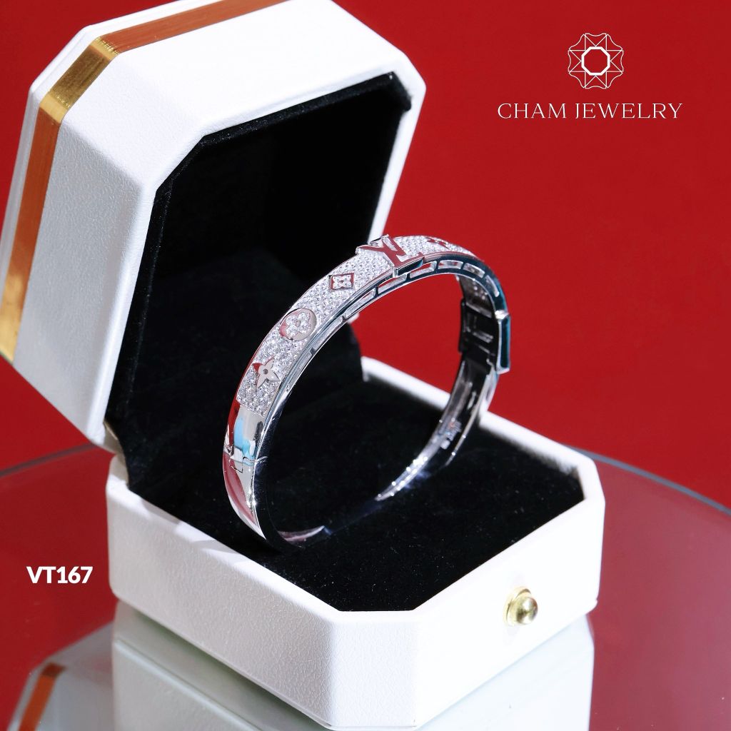 Vòng Tay LV VT167 CHAM JEWELRY. Bản 7.0mm (Barcode CV6581).