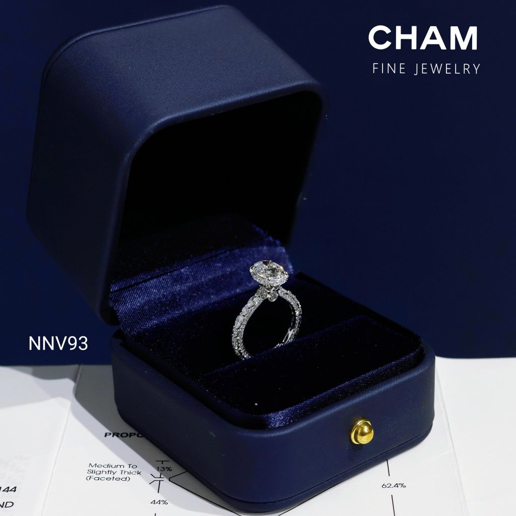 Nhẫn Nữ NNV93 Vàng 10k Chủ Oval 9x6mm Kim Cương Lab Grown Diamond