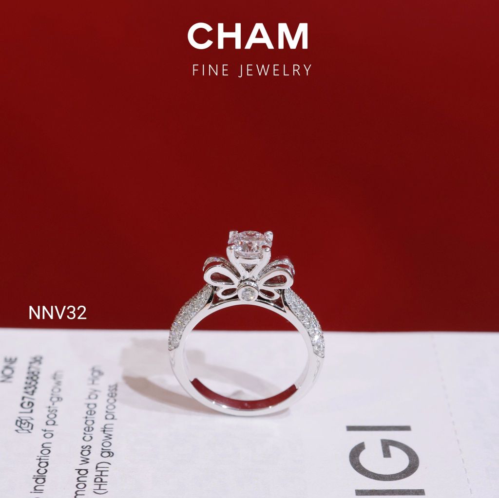 Nhẫn Nữ NNV32 Vàng 10k Chủ 5.4mm Kim Cương Lab Grown Diamond