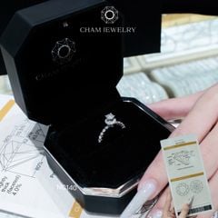 Nhẫn NC140 CHAM JEWELRY, Full Đá Moissanite Chủ 4.5mm (Barcode ONNU202)