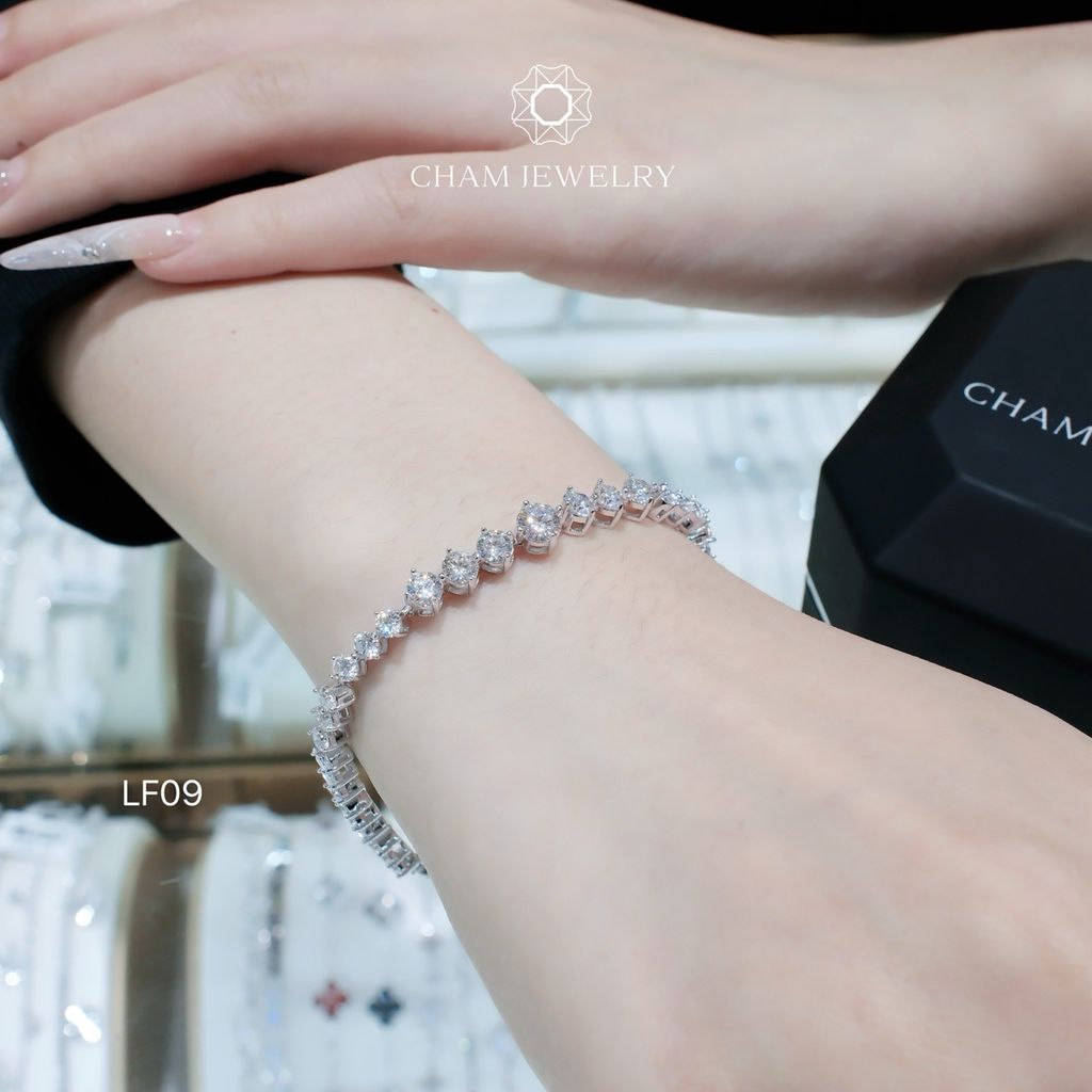 Lắc Tay LF09 CHAM JEWELRY, Full Moissanite (Barcode CLMR362)
