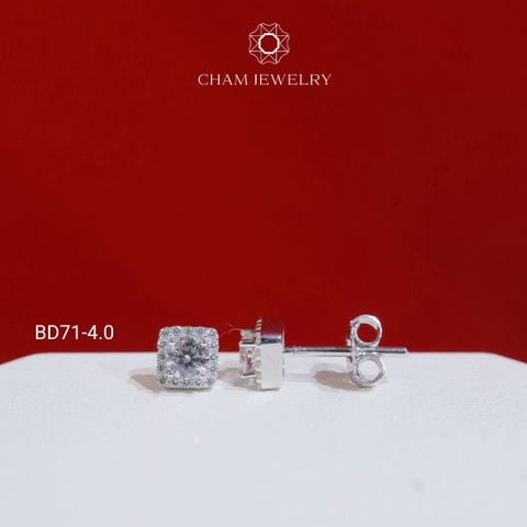 Hoa Tai BD71 CHAM JEWELRY , Hoa Tai Vuông Chủ 5.0mm ( Barcode TBD104 - TBD105).
