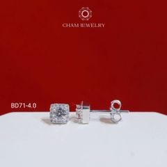 Hoa Tai BD71 CHAM JEWELRY , Hoa Tai Vuông Chủ 5.0mm ( Barcode TBD104 - TBD105).