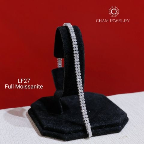 Lắc Tay LF27 CHAM JEWELRY, Lắc Tay Full Moissanite 2.0mm Cao Cấp  (Barcode OHL01)