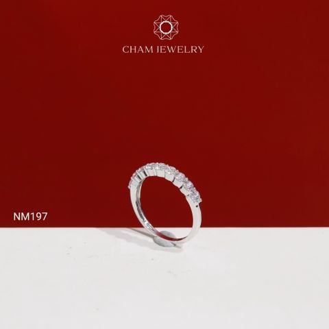 Nhẫn NM197 CHAM JEWELRY, Full Nửa Hàng Đá 2.5mm (TNT312).