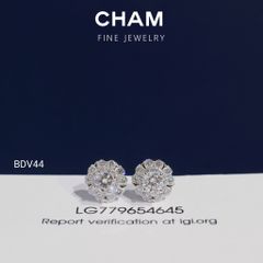 Hoa Tai BDV44 Vàng 10k Chủ 4.0mm Kim Cương Lab Grown Diamond (Barcode DBT5)