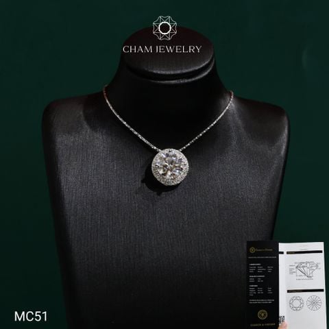 Mặt Dây Chuyền MC51 CHAM JEWELRY, Chủ 8.1mm Full Moissanite C&C (OCM51)