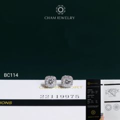 Hoa Tai BC114 CHAM JEWELRY, Hoa Tai Chủ 4.0mm Full Moissanite C&C  ( OCB34 )
