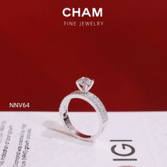 Nhẫn Nữ NNV64 Vàng 10k Chủ 5.4 Kim Cương Lab Grown Diamond