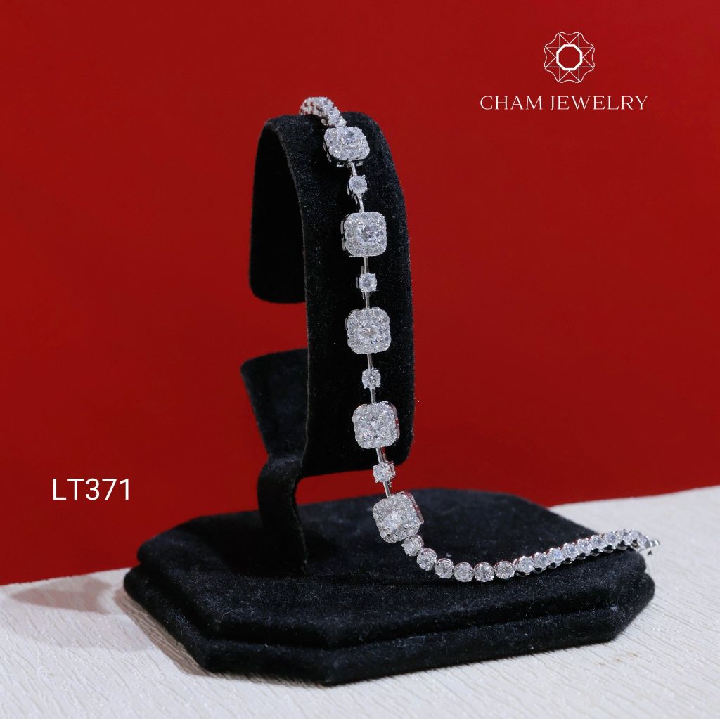 Lắc Tay LT371 CHAM JEWELRY , Lắc Xoàn Vuông Kết 2.5mm (Barcode KLT68).