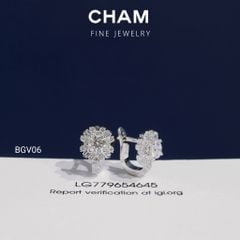 Hoa Tai BGV06 Vàng 10k Chủ 4.5mm Kim Cương Lab Grown Diamond