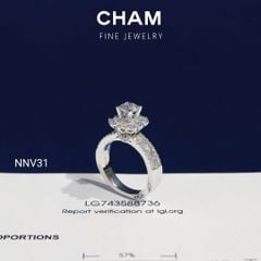 Nhẫn Nữ NNV31 Vàng 10k Chủ 5.4mm Kim Cương Lab Grown Diamond