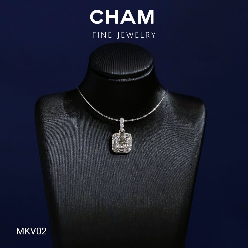 Mặt Dây Chuyền MKV02 Vàng 10k Chủ 5.4mm Kim Cương Lab Grown Diamond