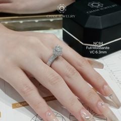 Nhẫn NC84 CHAM JEWELRY, Full Moissanite, Chủ 6.3mm (Barcode ONNU109)