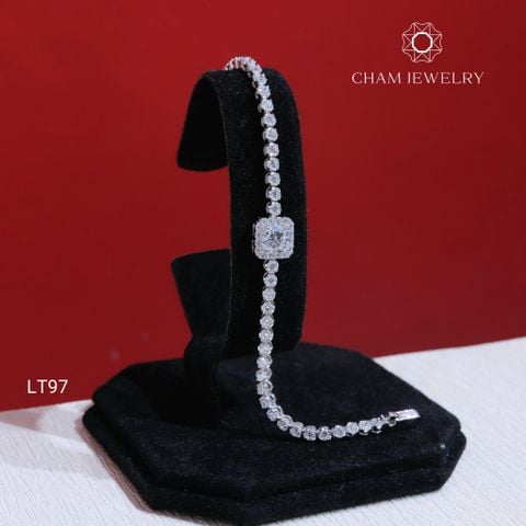 Lắc Tay LT97 CHAM JEWELRY, Lắc Tay Full Đá Chủ 6.5mm (Barcode TLT1411).