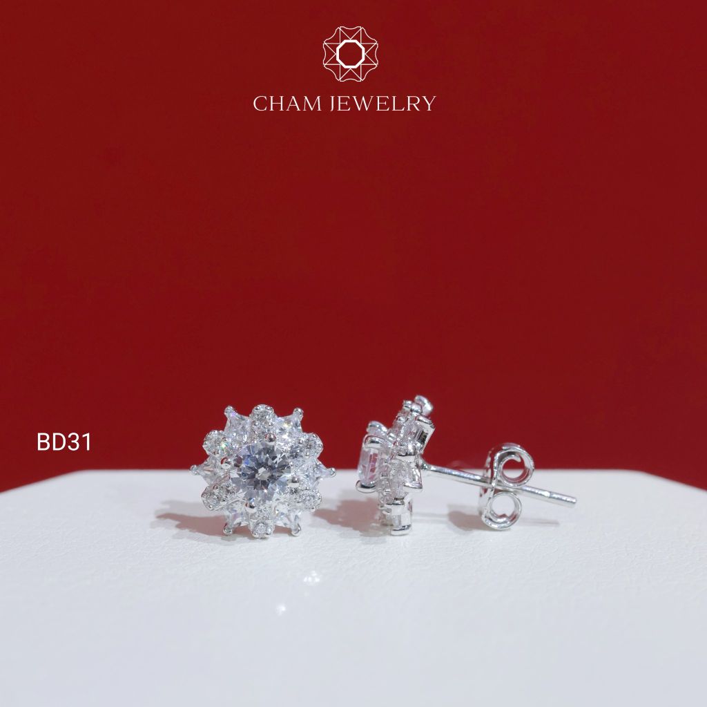 Hoa Tai BD31 CHAM JEWELRY , Chủ 4.0mm ( Barcode TBD1492).