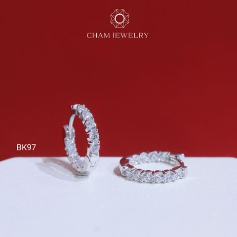Hoa Tai BK97 CHAM JEWELRY, Đá 2.0mm. (Barcode TBK238).