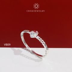 Vòng Tay Bé VB09 CHAM JEWELRY, Vòng Mèo Tim Trắng (Barcode TVE42)