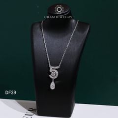Dây Chuyền DF39 CHAM JEWELRY, Dây Liền Mặt Số 5 Full Đá Moissanite Chủ 4.5mm (Barcode OCD03).