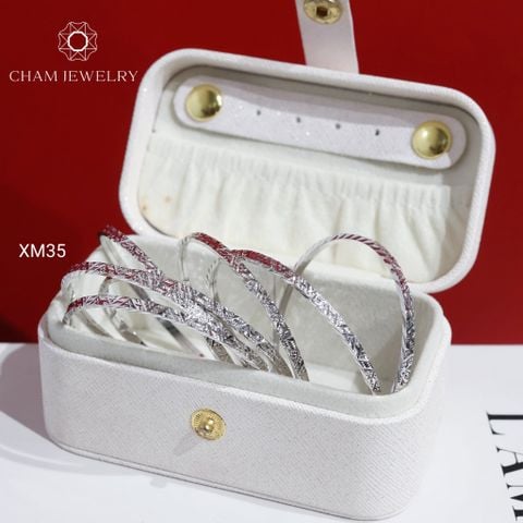 Vòng Tay XM35 CHAM JEWELRY, Ximen Chạm Máy Bản 2.5mm (Barcode TXC145).