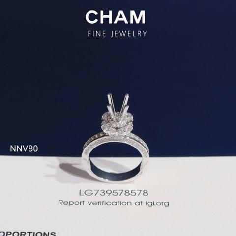 Nhẫn Nữ NNV80 Vàng 10k Chủ 5.4mm Kim Cương Lab Grown Diamond (Barcode DNU012)