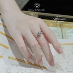 Nhẫn NC57 CHAM JEWELRY, Full Kim Cương Moissanite Chủ 5.5mm (Barcode ONNU42)