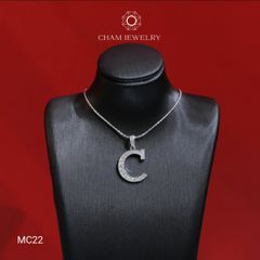 Mặt Dây Chuyền MC22 CHAM JEWELRY , Mặt Chữ C Full Moissanite Cao Cấp (Barcode OM61).
