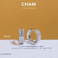 Hoa Tai BKV03 Vàng 10k Kim Cương Lab Grown Diamond