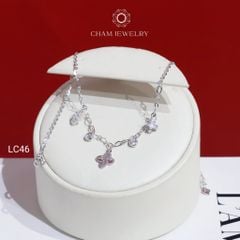 Lắc Chân LC46 CHAM JEWELRY , Lắc Chân Charm Cỏ 4 Lá Chạm Máy ( C-LC225(B12) )