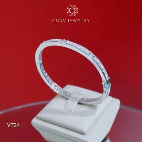 Vòng Tay CHAM JEWELRY VT24, Vòng Full Đá Vuông Bản 3.5mm( Barcode TV73- CV105619 ).