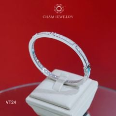 Vòng Tay CHAM JEWELRY VT24, Vòng Full Đá Vuông Bản 3.5mm( Barcode TV73- CV105619 ).