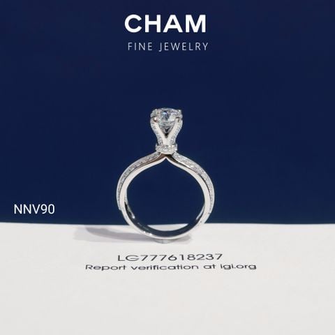 Nhẫn Nữ NNV90 Vàng 10k Chủ 6.3mm Kim Cương Lab Grown Diamond (Barcode DNU22)