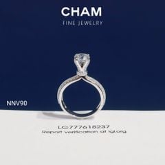 Nhẫn Nữ NNV90 Vàng 10k Chủ 6.3mm Kim Cương Lab Grown Diamond (Barcode DNU22)
