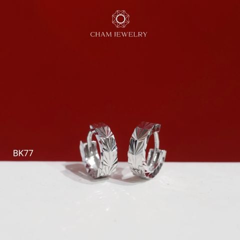 Hoa Tai BK77 CHAM JEWELRY, Hoa Tai Khoen Chạm Máy Bản 3.0mm ( TBK401 )
