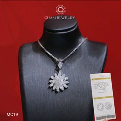 Mặt Dây Chuyền MC19 CHAM JEWELRY ,Full Moissanite Cao Cấp, Chủ 4.5mm (Barcode OHM01).