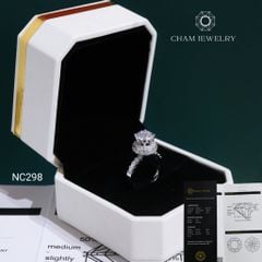 Nhẫn NC298 CHAM JEWELRY, Đá Moissanite C&C Chủ 7.2mm (Barcode OCNN138)