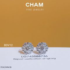 Hoa Tai BDV12 Chủ 5.0mm Vàng 10k Kim Cương Lab Grown Diamond