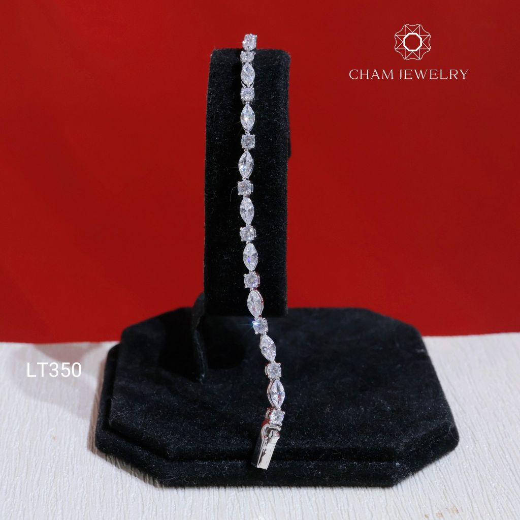 Lắc Tay LT350 CHAM JEWELRY , Lắc Kiểu Full Đá 3.0mm (Barcode KLT06).