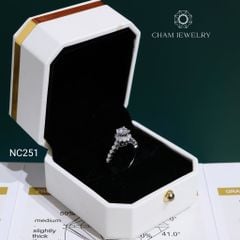 Nhẫn NC251 CHAM JEWELRY, Nhẫn Full Đá Moissanite Chủ 5.0mm (Barcode OCNN57)